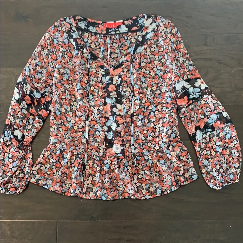 Elle Floral Peasant Blouse